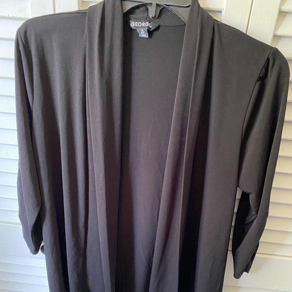 Black Quarter Sleeve Formal Cardigan, Medium